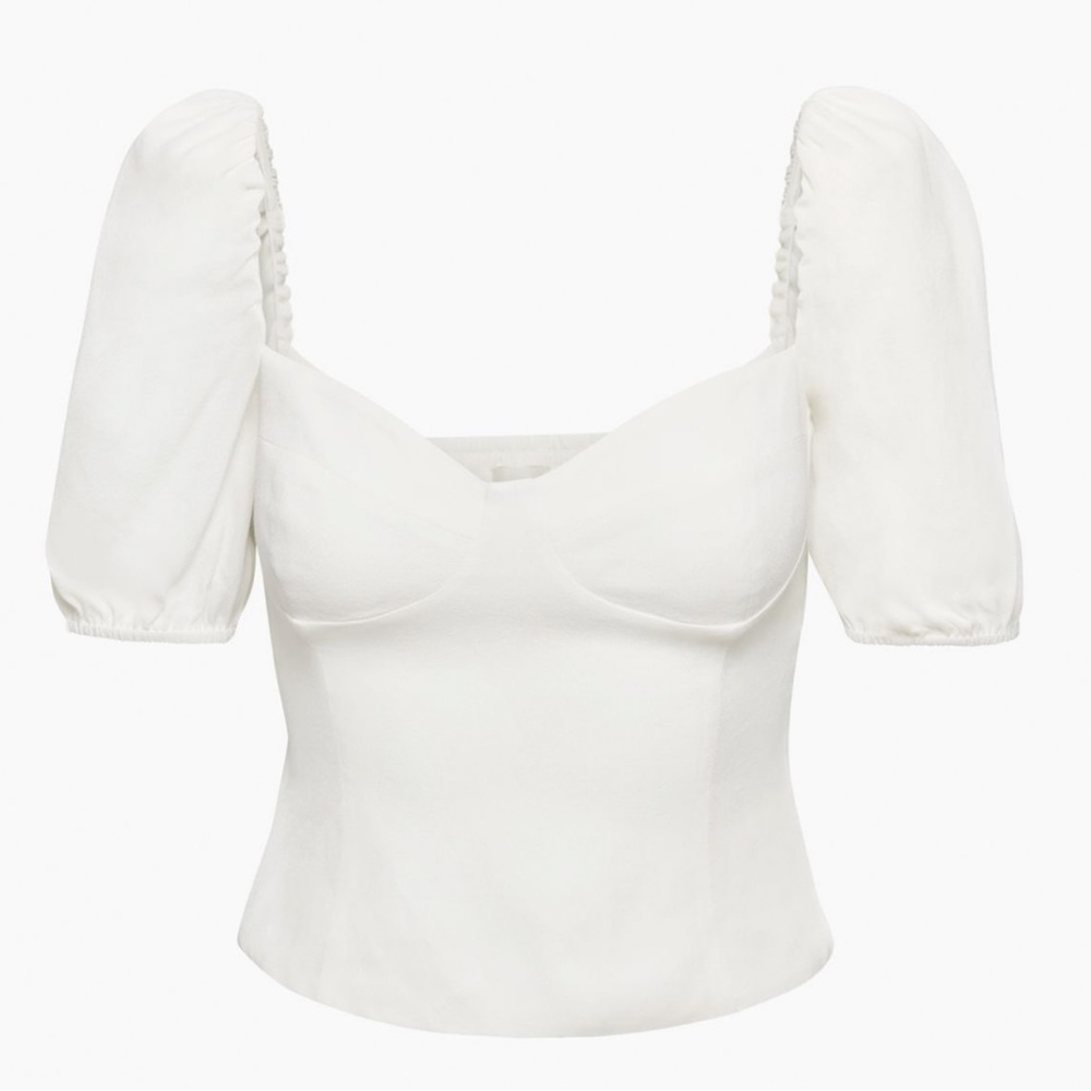 Aritzia Wilfred Novella Shortsleeve Blouse White